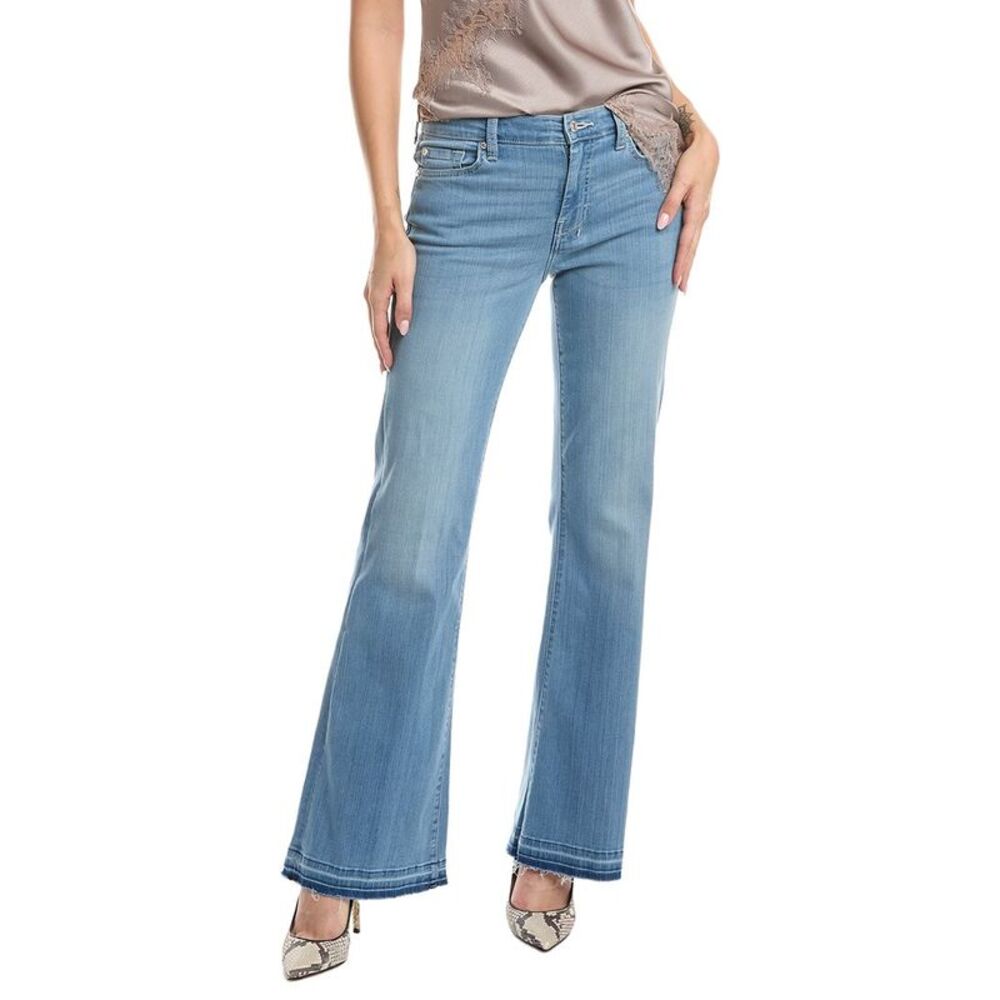 7 For All Mankind Womens Dojo Tailorless Marrakech Flare Trouser Jean